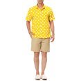 thumbnail image 2 of INSPIRE CHIC Men's Summer Polka Dots Shirt Button Down Short Sleeves Pattern Shirts XL Yellow, 2 of 7