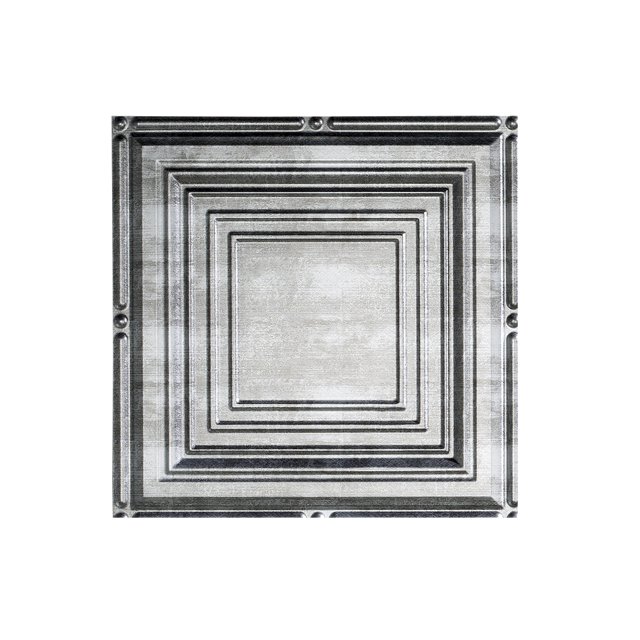 Fasade Easy Installation Portrait Crosshatch Silver Glue Up Ceiling Tile/ Ceiling Panel (12" X 12" Sample)