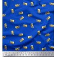 thumbnail image 1 of Soimoi Blue Silk Fabric OMG Text Decor Fabric Printed Yard 42 Inch Wide, 1 of 5