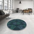 thumbnail image 4 of Ahgly Company Tapis d'Aire Rectangulaire Transitionnel Vert Sarcelle Profond pour Intérieur, Lavable à la Machine, 5 Pieds x 7 Pieds, 4 of 7