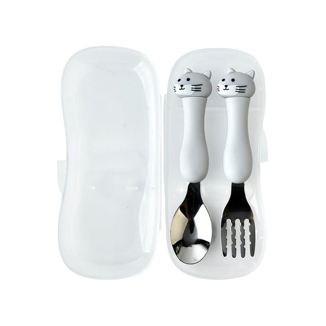 CJiaWei Cartoon Toddler Utensil Sets Kid Spoon And Fork Set Stainless Steel Toddler Silverware Set With Cutlery Set For Home Kitchen And Restaurant