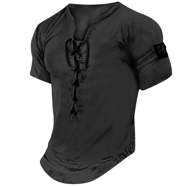 DPTALR Men's Casual Color Long Sleeve V-Neck Shirts Pullover Blouse Tops