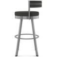 thumbnail image 3 of Amisco Browser 26 in. Swivel Counter Stool - Charcoal Grey Polyester / Glossy Grey Metal, 3 of 9