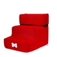 thumbnail image 2 of Riforla 3 Step Dog Step Stairs Pet Ladder Cover Removable Comfortable Non Dog Ramp Staircases Suitable for Small Dogs Pet Supplies Red One Size, 2 of 7