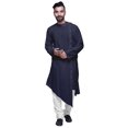 thumbnail image 2 of Atasi Kurta à Col Rond Chemise Kurta Uni à Manches Longues pour Hommes Tenue Décontractée, 2 of 7