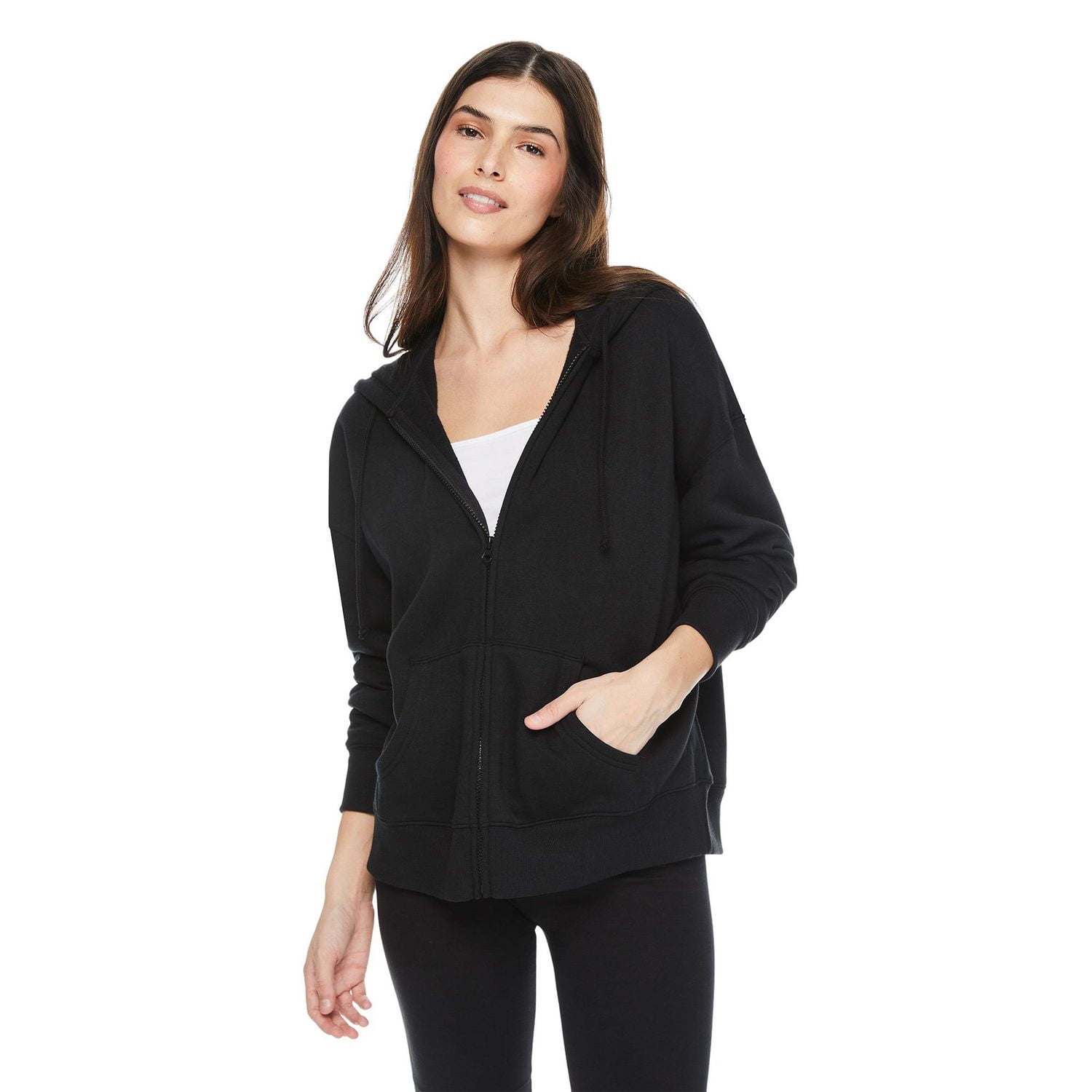 No Boundaries Women's Oversized Zip-Up Hoodie
