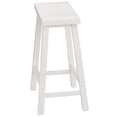 thumbnail image 4 of PJ Wood Classic Saddle-Seat 24In Kitchen Counter Stools, White (4 Pack), 4 of 7