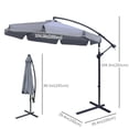 thumbnail image 2 of Outsunny Parasol Déporté Suspendu de Patio 9 Pi, Parasol Cantilever, Gris Foncé, 2 of 8
