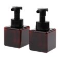 thumbnail image 2 of 2 Pcs 250ml Bouteille Carrée Vide Rechargeable en Plastique pour Mousse Pompe à Mousse Récipient - Brun, 2 of 8