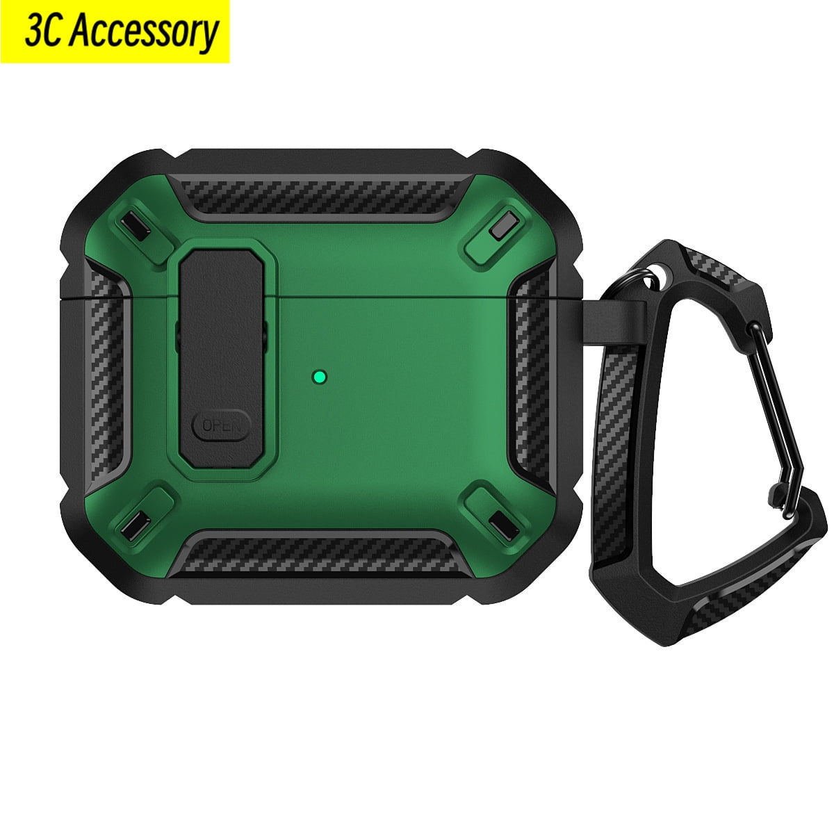 Case for Airpods Pro 2nd Generation Case 2022 Airpod pro 2 case Secure Lock Clip Shockproof Protective Cover for AirPods Pro 2 black green For AirPods Pro 2nd