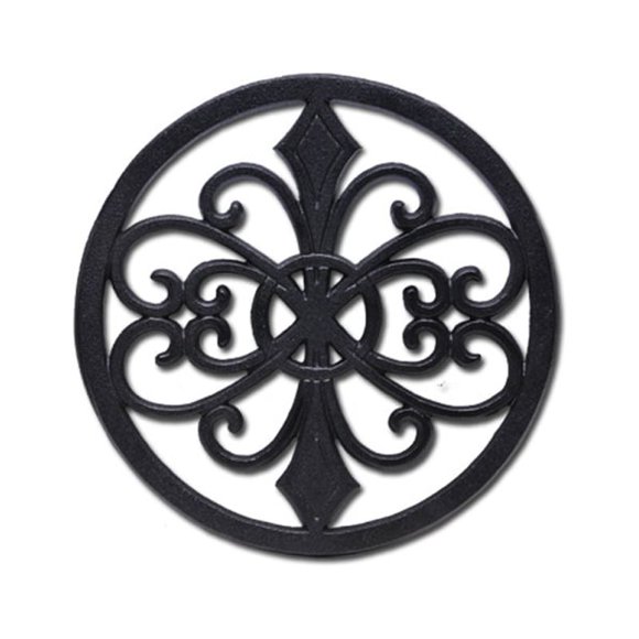 Heavy Duty Cast Iron Metal Trivet, Rust Resistant Black Shelf Brackets Holders for Hot Pots or Teapot (Round,21cm)