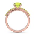 thumbnail image 4 of Bague de Mariée en Peridot Rond 2.25 T.C.W, Design Unique, Or Rose Massif 14K, Taille 5.5 par Diamond-Capitals, 4 of 7