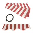 thumbnail image 1 of ALEKO Auvent Rétractable 8 X 6,5 Pieds Tissu de Remplacement, Couleur Rayée Rouge et Blanche, 1 of 3