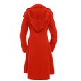 thumbnail image 4 of IROINID Manteau Long Chaud d'Automne pour Femme, Revers en Pointe, Trench Évasé Uni, Manteau à Manches Longues, Rouge, 4 of 4