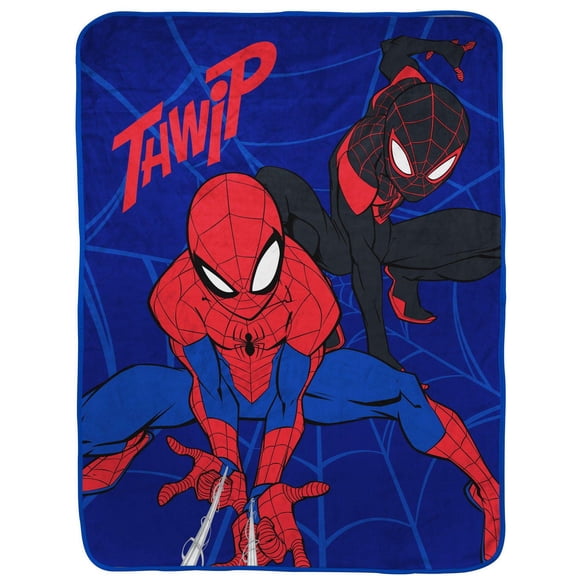 Spider-Man Jeté Polaire en Peluche pour Enfants, 100 % Polyester