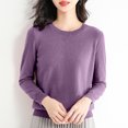 thumbnail image 2 of Yuyuzo Long Sleeve Shirts for Women Crewneck Ribbed Knit Sweater Tops Solid Color Loose Pullover, 2 of 5