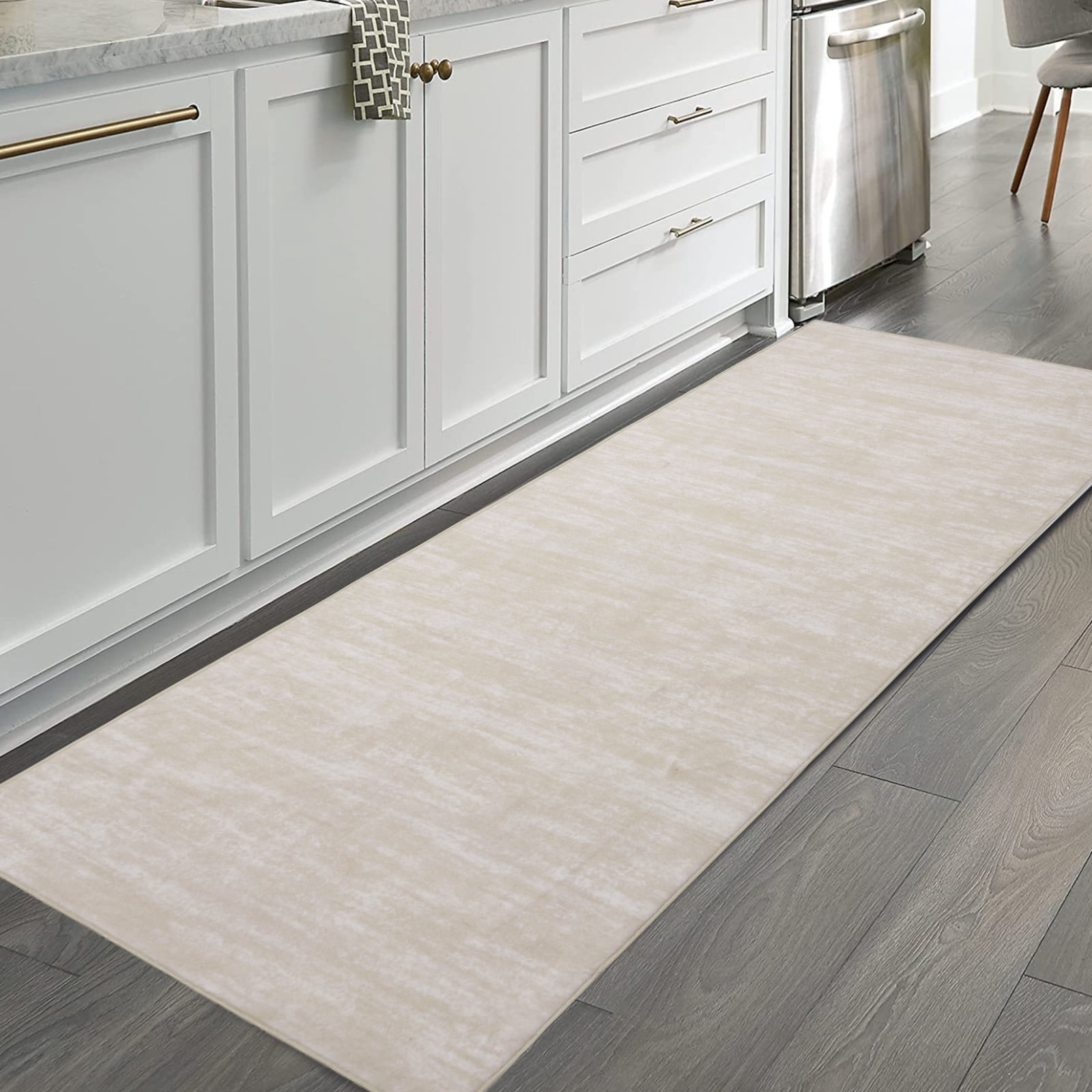 Modern Solid Color Rug 2ft3inx8ft, Washable Non-Slip Low Pile Area Rug for Living Room & Bedroom