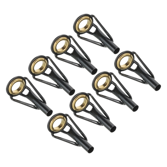 Unique Bargains 3.0mm Stainless Steel Fishing Rod Tip Repair Kit Pole Ring Guide Replacement, Golden 8 Pack