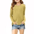 thumbnail image 1 of MeetoTime Girls Long Sleeve Tops Crewneck Solid Color Dressy Tunic Tops Children's Pullover Undershirt, 1 of 5