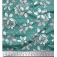 thumbnail image 1 of Soimoi Blue Cotton Poplin Fabric Dot & Floral Decor Fabric Printed BTY 56 Inch Wide, 1 of 3