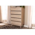 thumbnail image 1 of Baxton Studio Miren Mid-Century Modern Light Oak and Dark Grey 5-Drawer Chest, 1 of 5