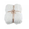 thumbnail image 2 of Chunky Knit Blanket Merino Wool Hand Made Throw Boho Bedroom Home Decor Giant Yarn, 2 of 2