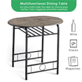 thumbnail image 4 of FullFurnique Ensemble de salle à Manger Rond Moderne 3 Pièces avec Table et 2 Chaises Pieds en Acier, Brun Grisé, 4 of 8