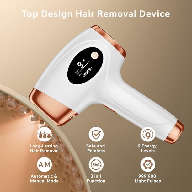 Aopvui Laser Hair Removal Device for Women and Men,Epilater Hair