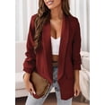 thumbnail image 1 of TIMIFIS Womens Casual Blazers Open Front Long Sleeve Work Office Jackets Blazer-Wine - Fall/Winter, 1 of 6