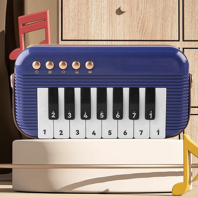Portable Mini Piano Keyboard, Children Music Learning Toy, Early Education Musical Instrument, 15-Key Electric Piano for Boys and Girls, Fine Motor Skills, Creativity, Parent-Child Fun