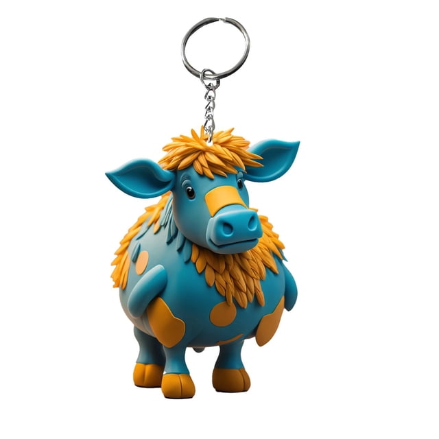 Cow Pendant Keychain Acrylic Animal Charm for Keys Bags Phones 1 Piece
