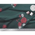 thumbnail image 2 of Soimoi Rayon Fabric Dot,Leaves & Rose Flower Decor Fabric Printed Yard 56 Inch Wide, 2 of 3