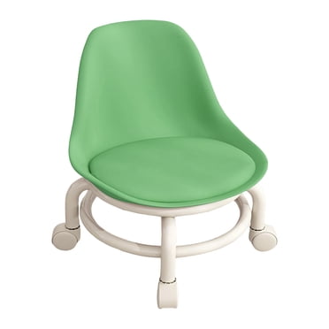 Rongfmy Low Round Rolling Stool with Wheels Pedicure Stool for Fitness Office Garage Green