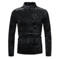 thumbnail image 1 of Mode Automne 2024 pour Femmes Hauts Mode pour Hommes Base Rétro Scène Fête Couleur Unie Manches Longues Col Rond Hauts Chandails d'Automne pour Femmes P-69 Noir m, 1 of 7