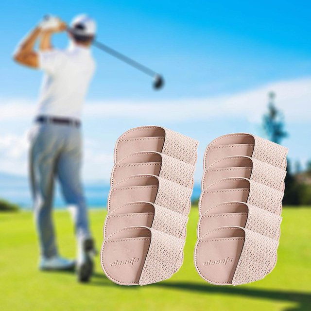 Baohd Golf Head Covers PU Portable Protector for Athlete Travel Golf Training Pink Small