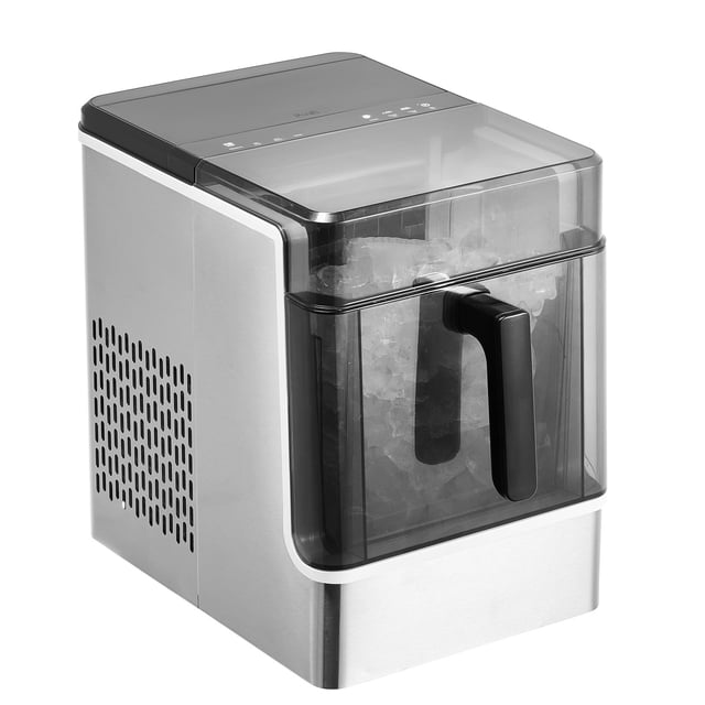 KFFKFF Countertop Ice Maker, 32 Cubes Ready in 15 Mins, 46lbs in 24Hrs, Self-Cleaning Portable Ice Maker with Convenient Ice Transfer, Ice Machine with 2 Sizes Ice Cube