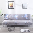 thumbnail image 3 of 2024 Futon Slipcover Armless Sofa Covers Stretch Sofa Bed Slipcover Protector Elastic (Light Gray Animal), 3 of 8