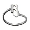 thumbnail image 1 of Bagues à Ouverture de Lettres Anglaises en Acier Inoxydable pour Filles Amour Bijoux Rétro, 1 of 9