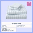 thumbnail image 3 of Mainstays Kids Microfiber Bed Sheet Set, Full, Aqua Stripe, 4 Pieces, 3 of 8