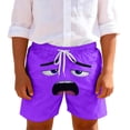 thumbnail image 1 of Wo-Fusoul Swim Trunks for Boys and Girls, 5-14 Years, Solid Color with Cute Expression Print, Breathable Summer Shorts with Pockets for Beach, Home, or Pool, 1 of 6