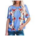 thumbnail image 1 of T-shirt à Manches Courtes à Imprimé Floral pour Femmes, 1 of 6