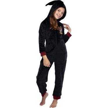 Harry Potter Unisex Kids Gryffindor Hooded One-Piece Pajama Union Suit (10/12)