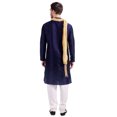 thumbnail image 2 of Tenue de Fête de Mariage Indienne Kurta Pyjama pour Homme avec Foulard (Bleu, TTG), 2 of 6