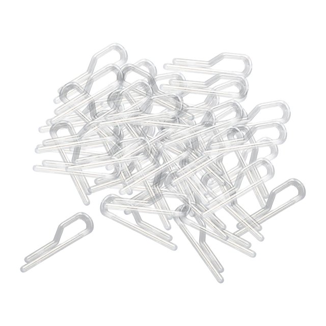 veasfak 200 Pieces Shirt Clip Transparent Alligator Clips, Reusable Clothes Pegs Garment Nine Word Clip 38mm