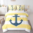 thumbnail image 1 of Erosebridal Anchor Bed In A Bag Full Size,Nautical Theme Bed Set,Stripes Decor,Reversible,Breathable,7-Piece, 1 of 1