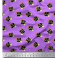 thumbnail image 1 of Soimoi Purple Cotton Voile Fabric Floral & Be You Text Decor Fabric Printed BTY 56 Inch Wide, 1 of 5