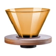 thumbnail image 2 of PRETXORVE Coffee Coffee Colored Glass Mug Portable Glass Hand Brewed Coffee Mug Drip Reusable Removable Wooden Base, 2 of 6