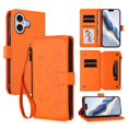 thumbnail image 1 of Butterfly Embossed Wallet Case Compatible with [iPhone 17] Kickstand Zipper Orange, 1 of 6