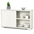thumbnail image 1 of Giantex Kitchen Cabinet, Storage Sideboard, Stackable Buffet Cabinet w/Antique Look, 2 Sliding Door, Bar Cabinet for Kitchen, Dining Room, Antique White, 1 of 8