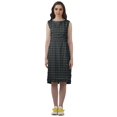 thumbnail image 2 of Moomaya Knee Length Summer Dresses Printed Back Slit Boat Neck Shift Dress, 2 of 4